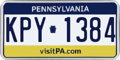 PA license plate KPY1384