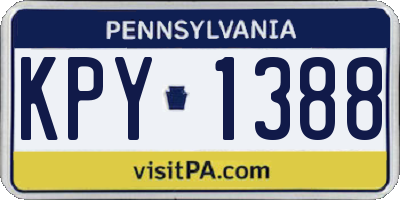 PA license plate KPY1388
