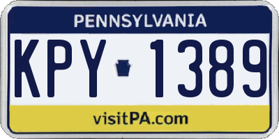 PA license plate KPY1389
