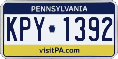 PA license plate KPY1392