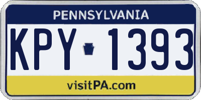PA license plate KPY1393