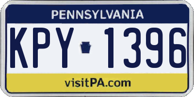 PA license plate KPY1396