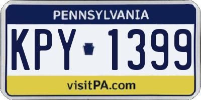 PA license plate KPY1399