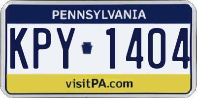 PA license plate KPY1404