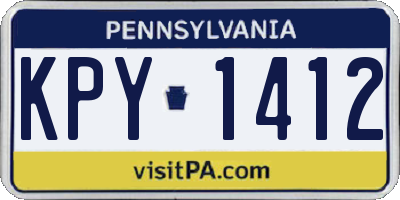 PA license plate KPY1412