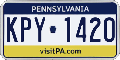 PA license plate KPY1420