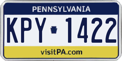 PA license plate KPY1422