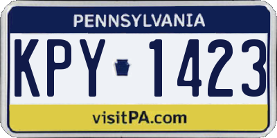 PA license plate KPY1423