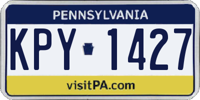 PA license plate KPY1427