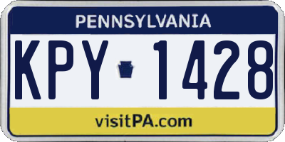 PA license plate KPY1428