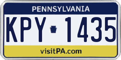 PA license plate KPY1435