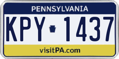 PA license plate KPY1437
