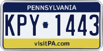 PA license plate KPY1443