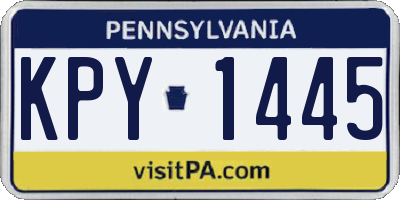 PA license plate KPY1445