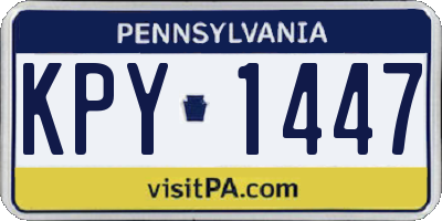 PA license plate KPY1447