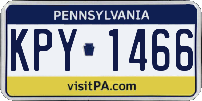 PA license plate KPY1466