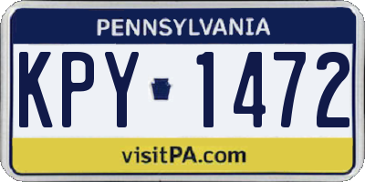 PA license plate KPY1472