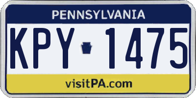 PA license plate KPY1475