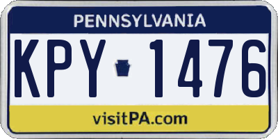 PA license plate KPY1476