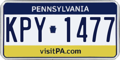 PA license plate KPY1477