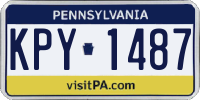 PA license plate KPY1487