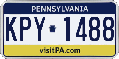 PA license plate KPY1488