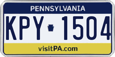 PA license plate KPY1504