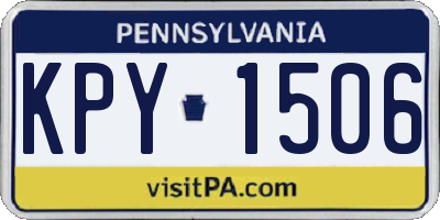 PA license plate KPY1506