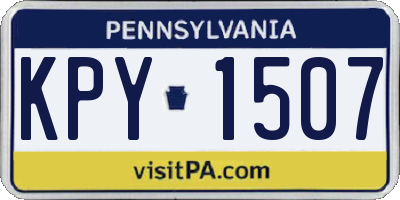 PA license plate KPY1507