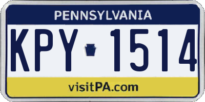 PA license plate KPY1514