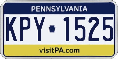 PA license plate KPY1525