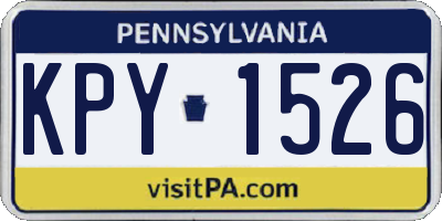 PA license plate KPY1526