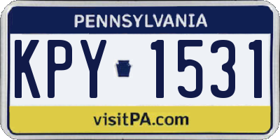 PA license plate KPY1531