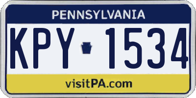 PA license plate KPY1534