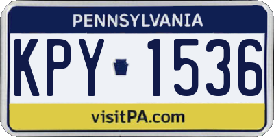 PA license plate KPY1536