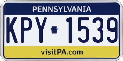 PA license plate KPY1539