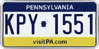 PA license plate KPY1551