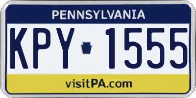 PA license plate KPY1555