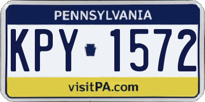 PA license plate KPY1572