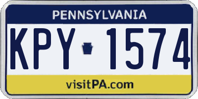 PA license plate KPY1574
