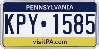 PA license plate KPY1585