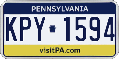 PA license plate KPY1594