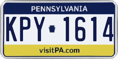 PA license plate KPY1614