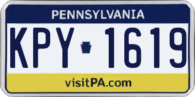 PA license plate KPY1619