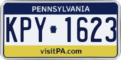 PA license plate KPY1623