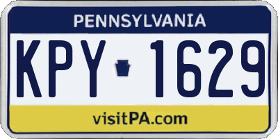 PA license plate KPY1629
