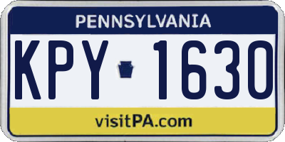 PA license plate KPY1630