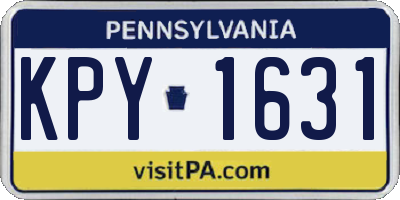 PA license plate KPY1631