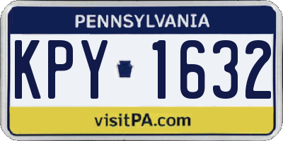 PA license plate KPY1632