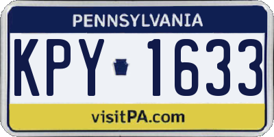 PA license plate KPY1633
